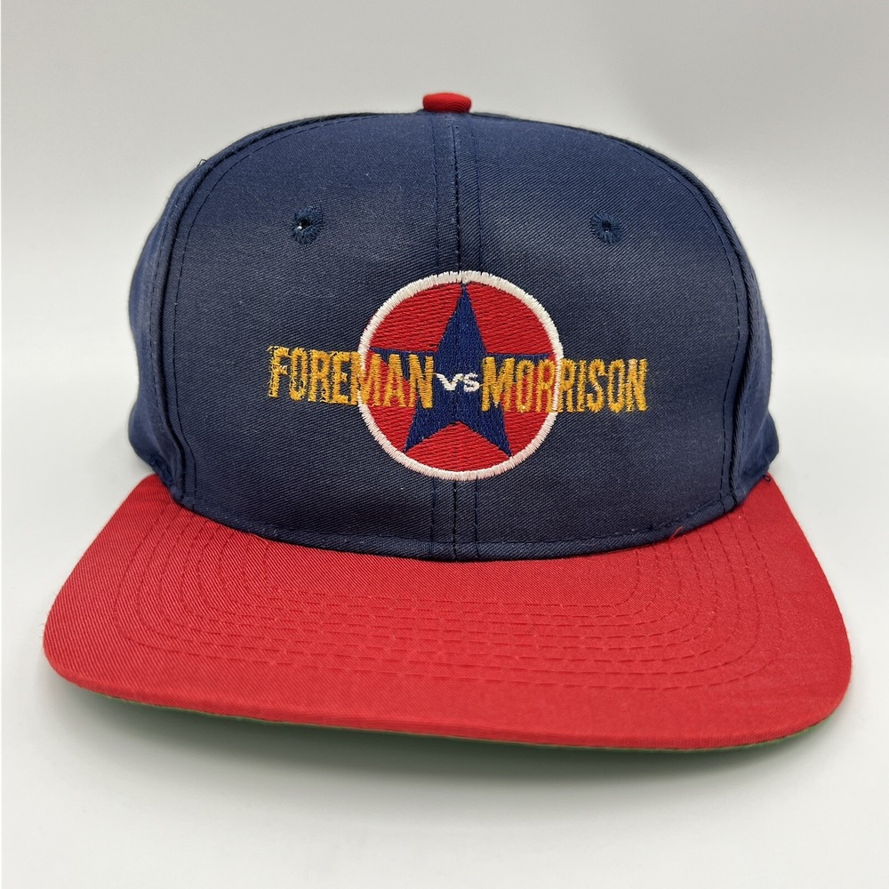 VTG 1993 Foreman V Morrison Star Spangled Battle Vegas Boxing Snapback Hat Faded